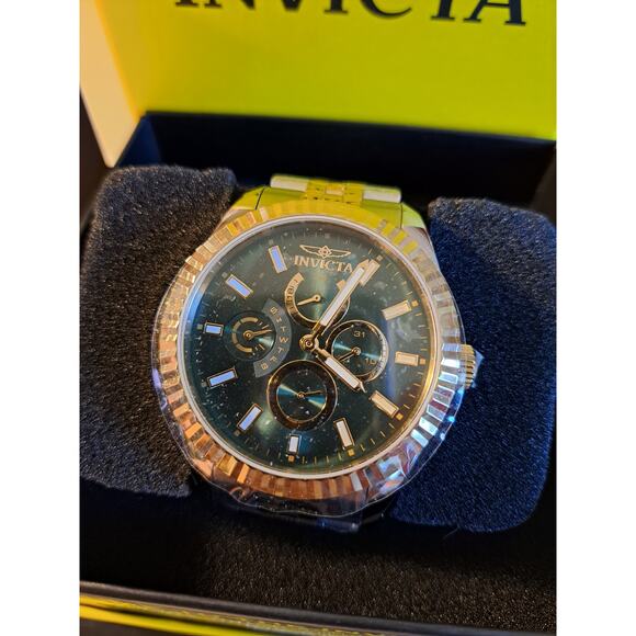 INVICTA Specialty Watch 49539 Two Tone Gold and Silver Tone 43mm Black Face - Picture 2 of 3